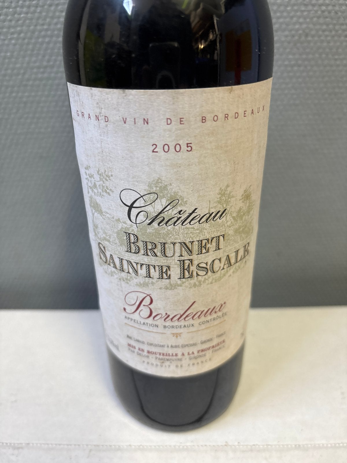 Château Brunet Sainte Escalle Bordeaux 2005, Ophalen of Verzenden, Zo goed als nieuw, Frankrijk, Rode wijn
