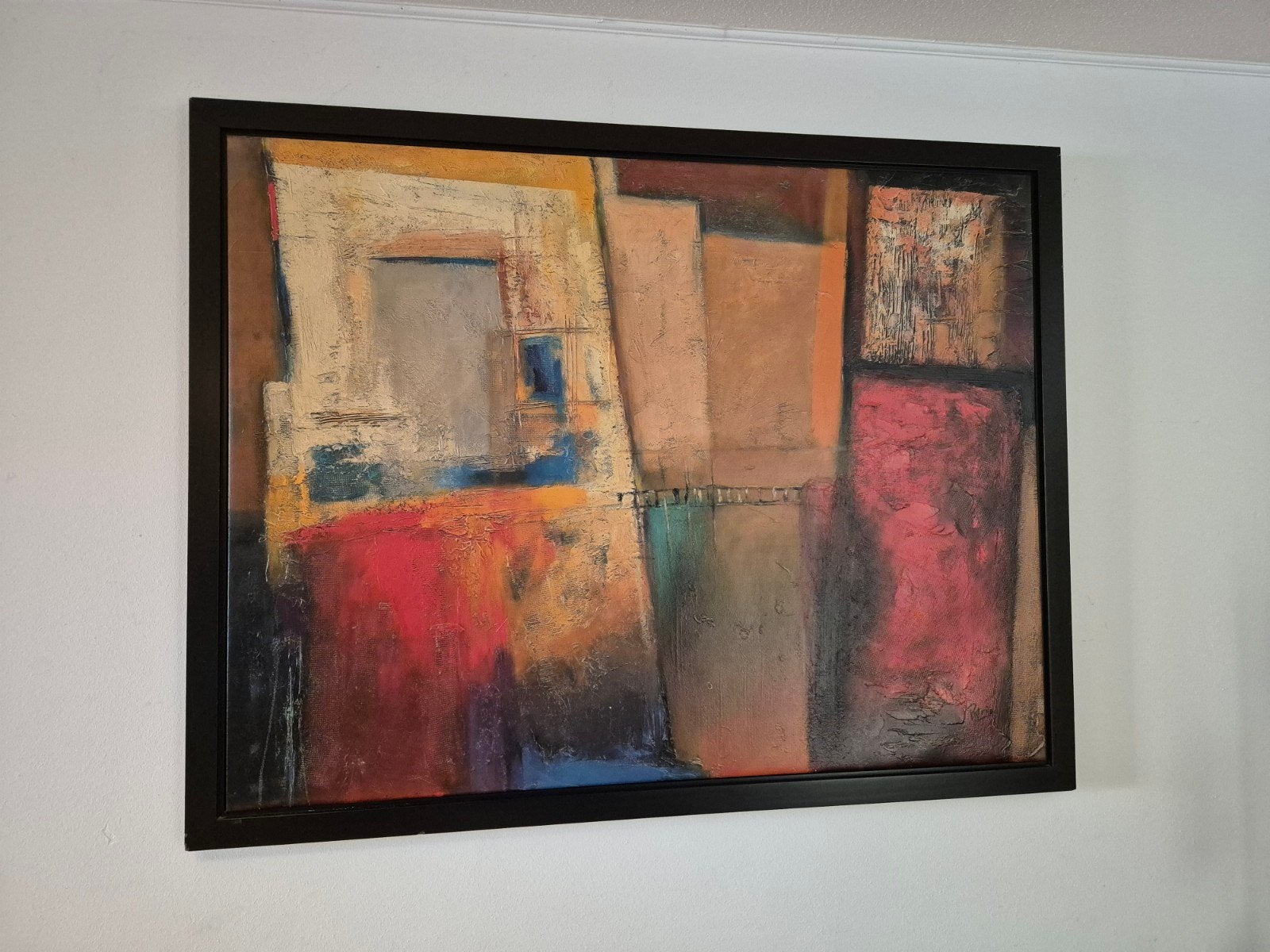 Abstract Schilderij met Levendige Kleuren en Textuur, Ophalen