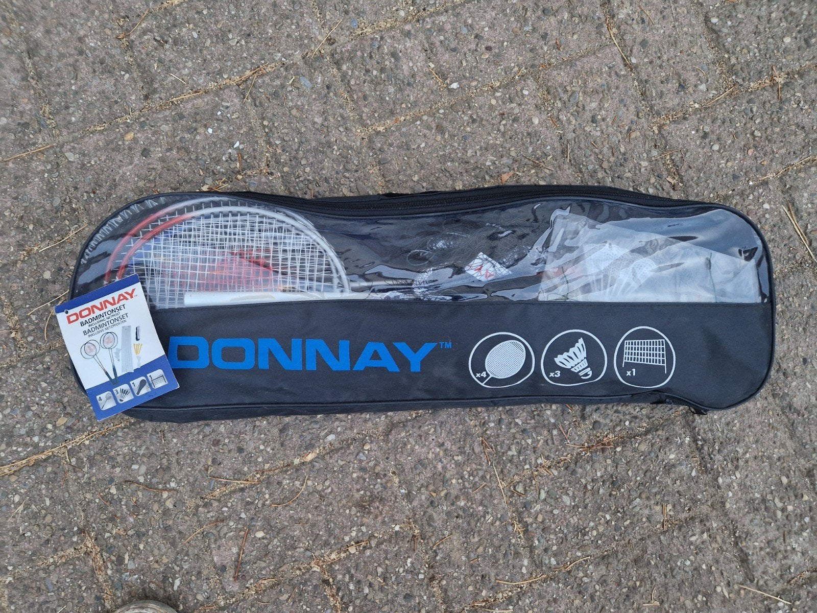Donnay badmintonset - Zeer goede staat! Incl. spullen, Ophalen of Verzenden, Zo goed als nieuw, Tas