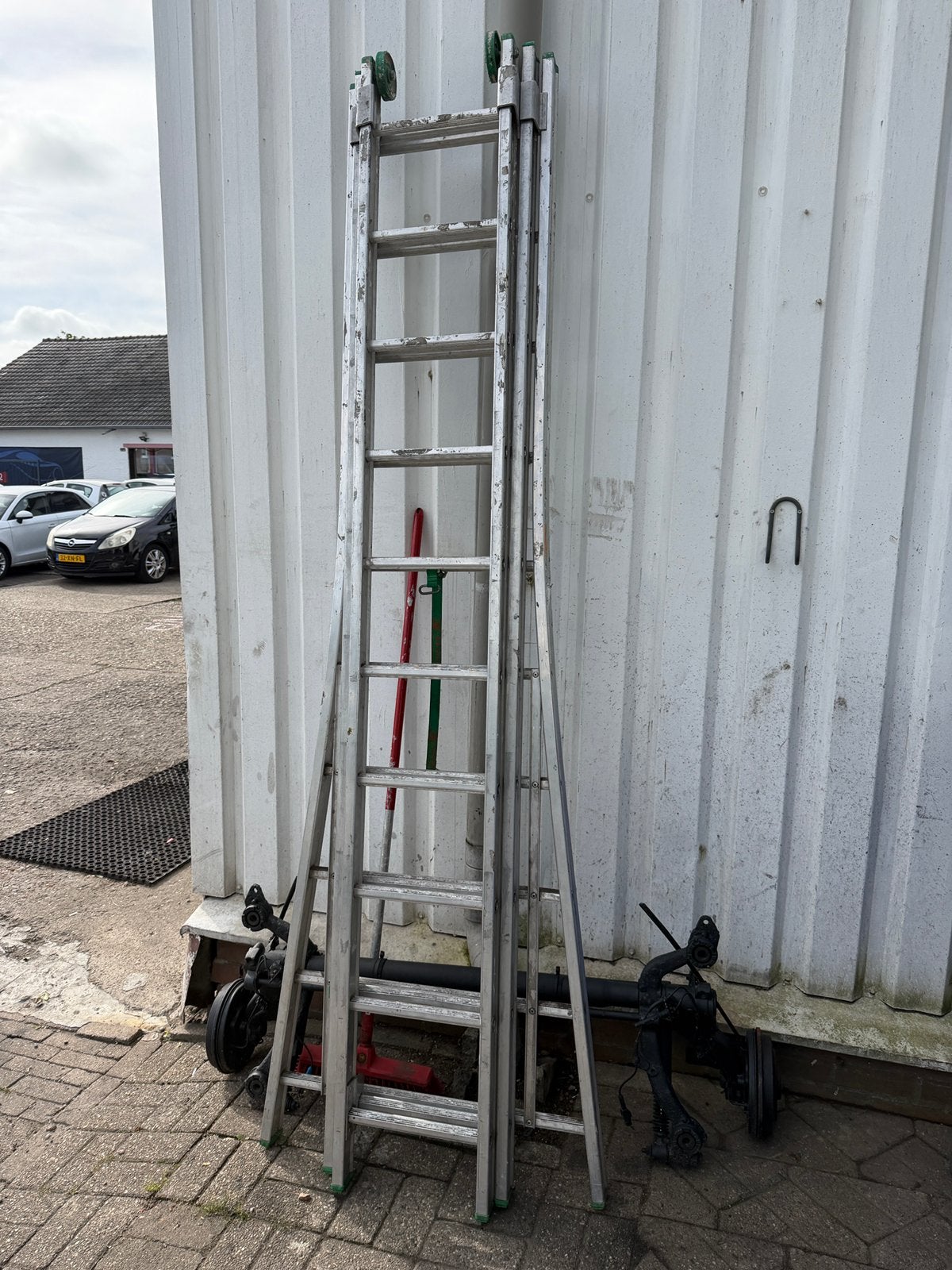 3-delige ladder, Doe-het-zelf en Verbouw, Ladders en Trappen, Ophalen, Gebruikt, 4 meter of meer