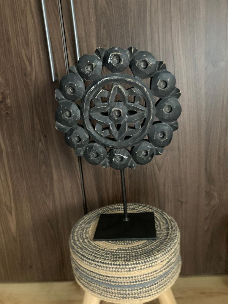 Decoratieve houten mandala op standaard, Ophalen of Verzenden