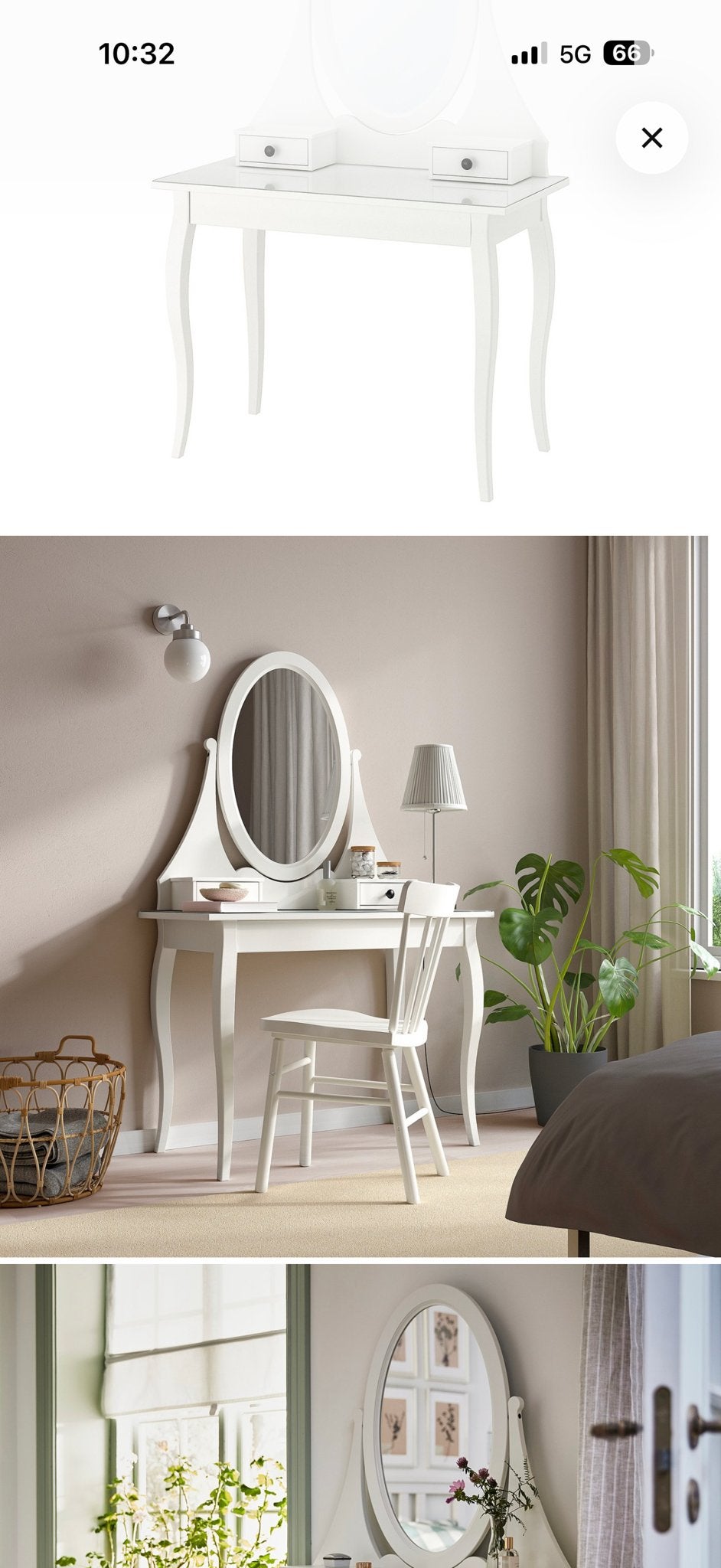 Ikea kaptafel met spiegel en lades, Gebruikt, 100 tot 150 cm, Hout, 50 tot 100 cm