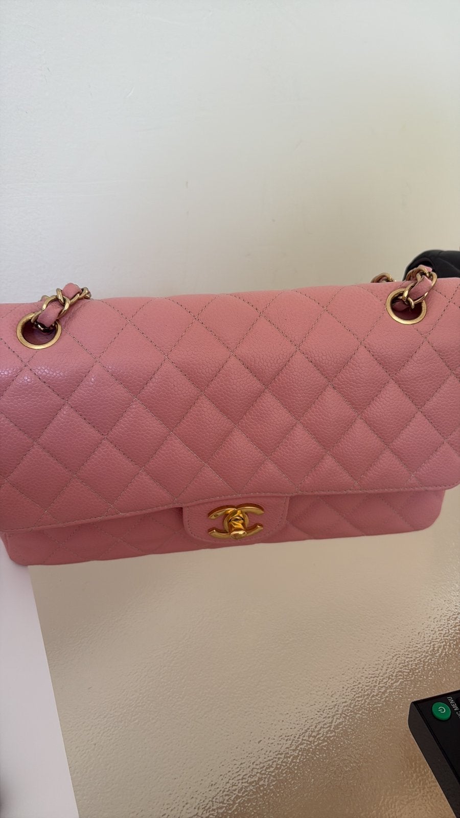 Chanel medium classic flap bag pink sakura roze 24 k gold, Verzamelen, Ophalen of Verzenden, Zo goed als nieuw, Speelkaart(en)