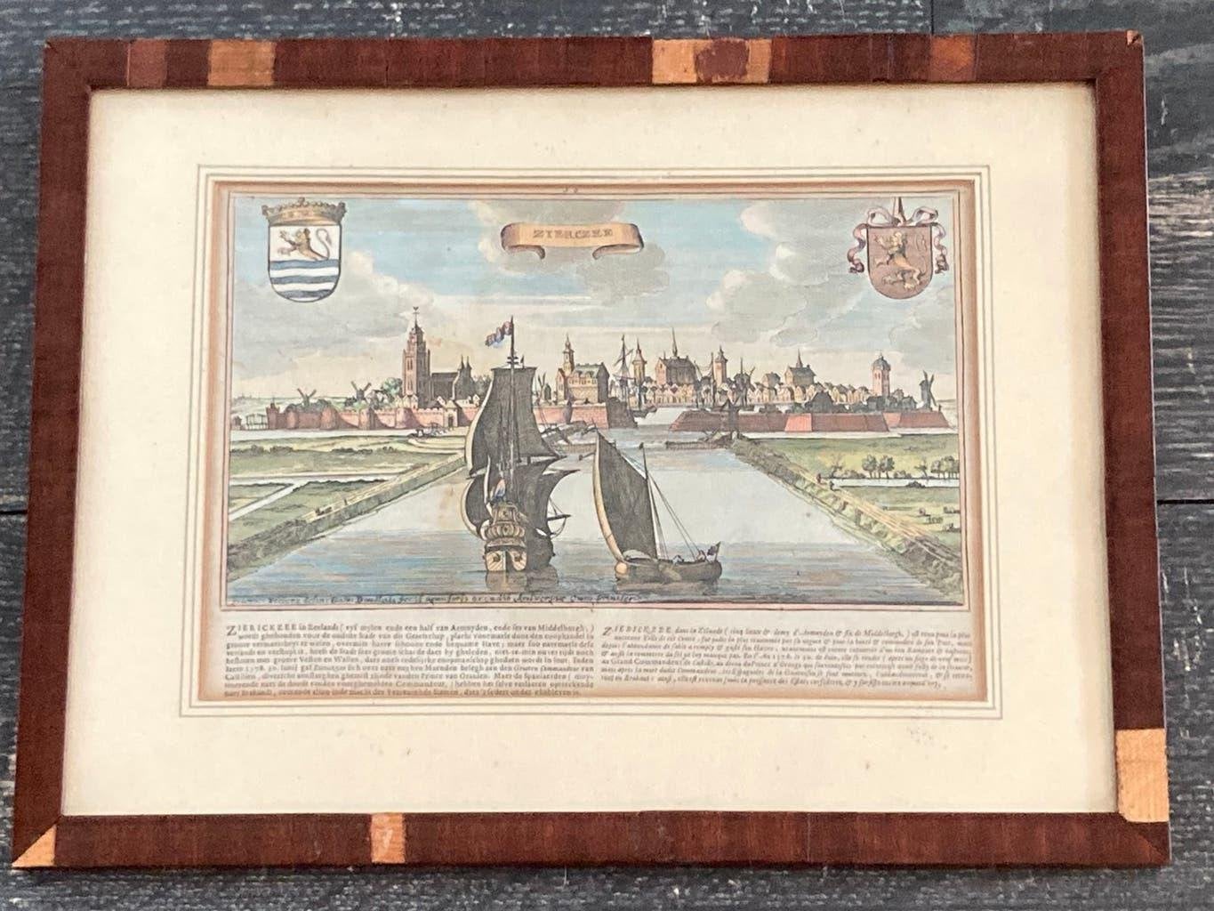 Antieke gravure Zierikzee (090726p), 1800 - 1899, Ophalen of Verzenden, Gravure, Stadsgezicht