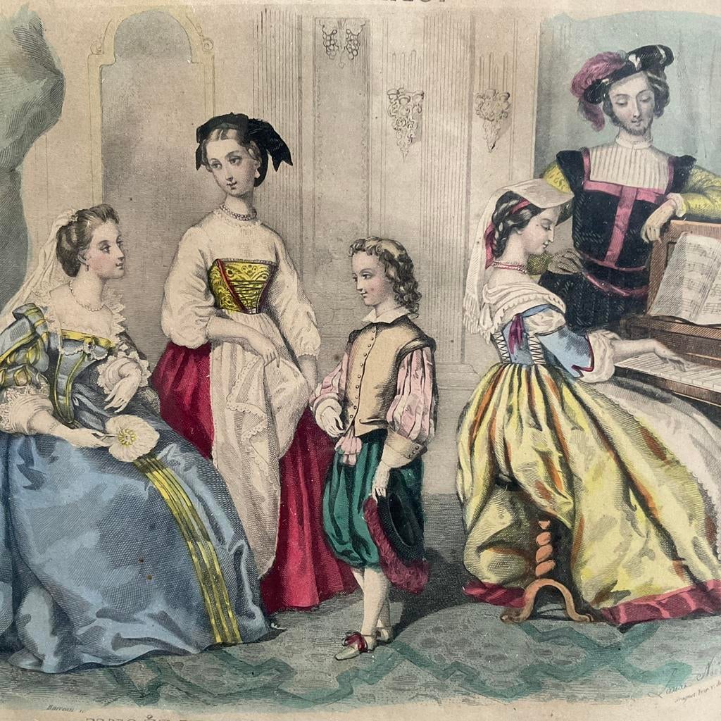 Antieke mode prent *tres jolie duiven*, Verzenden