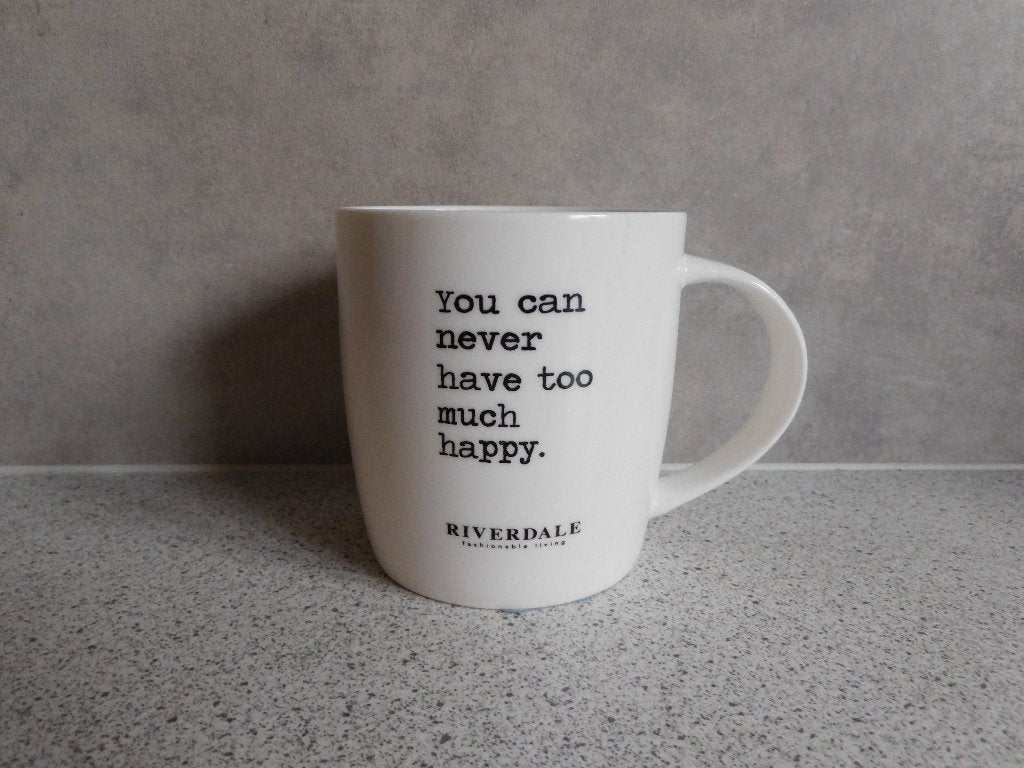 Mok 300 ml. You can never have too much Happy Riverdale, Ophalen of Verzenden, Zo goed als nieuw, Overige stijlen, Kop(pen) en/of Schotel(s)
