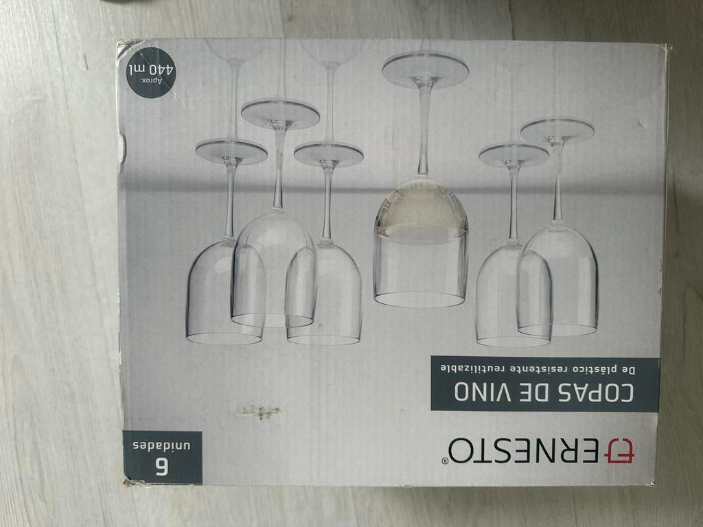 6 Plastic wijnglazen, Ophalen of Verzenden, Zo goed als nieuw, Overige typen