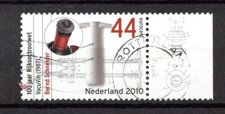 gestempelde zegel.  jaar 2010: uitvindingen met tab, Ophalen of Verzenden, Na 1940, Gestempeld