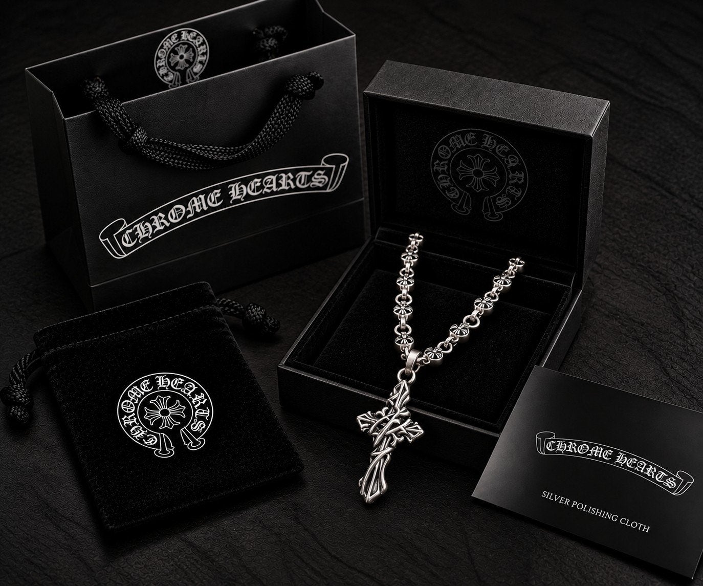 Chrome Hearts Triple Cross Ketting 70 cm – Zilverkleurig – L, Verzenden, Nieuw, Zilver, Overige materialen