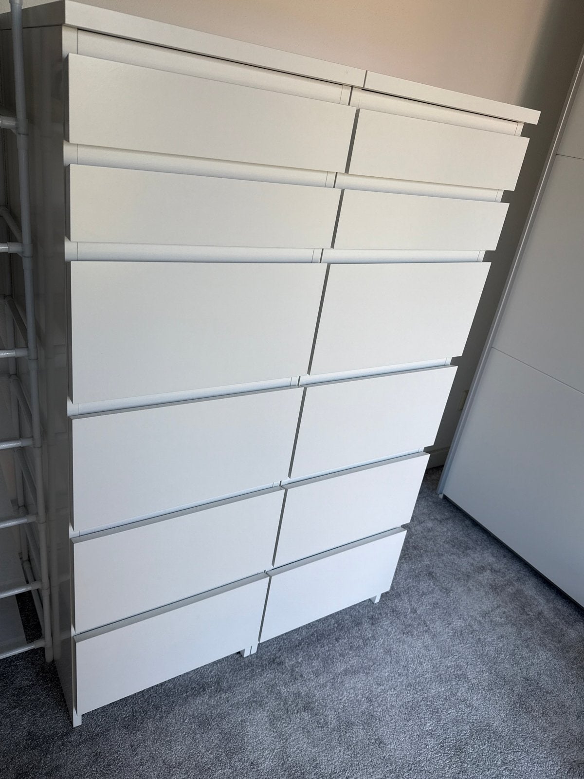 Witte ladekast met 6 laden . 2 kastjes, Huis en Inrichting, Overige materialen, 100 tot 150 cm, 5 laden of meer, Ophalen of Verzenden
