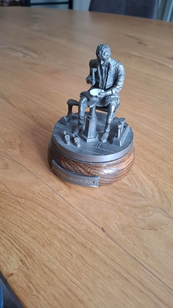 Tinnen beeld schoenmaker - Ambachtelijk geschenk, Antiek en Kunst, Ophalen of Verzenden