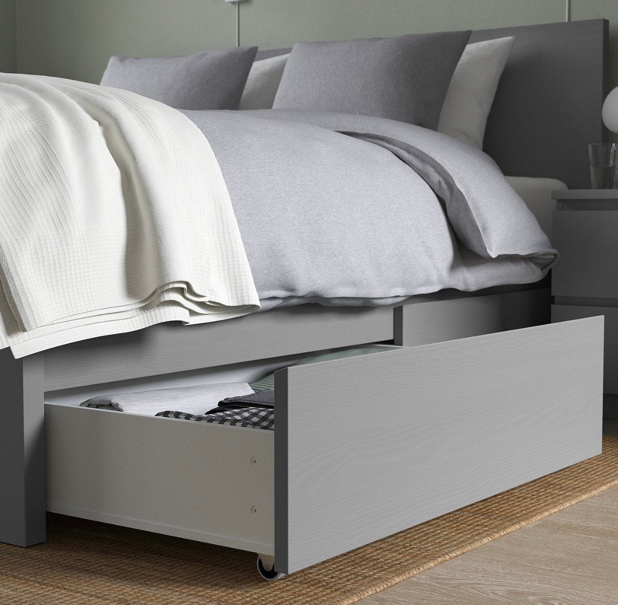 Ikea Malm bedlades, grijs geglazuurd, NIEUW in doos., Huis en Inrichting, Ophalen, Nieuw