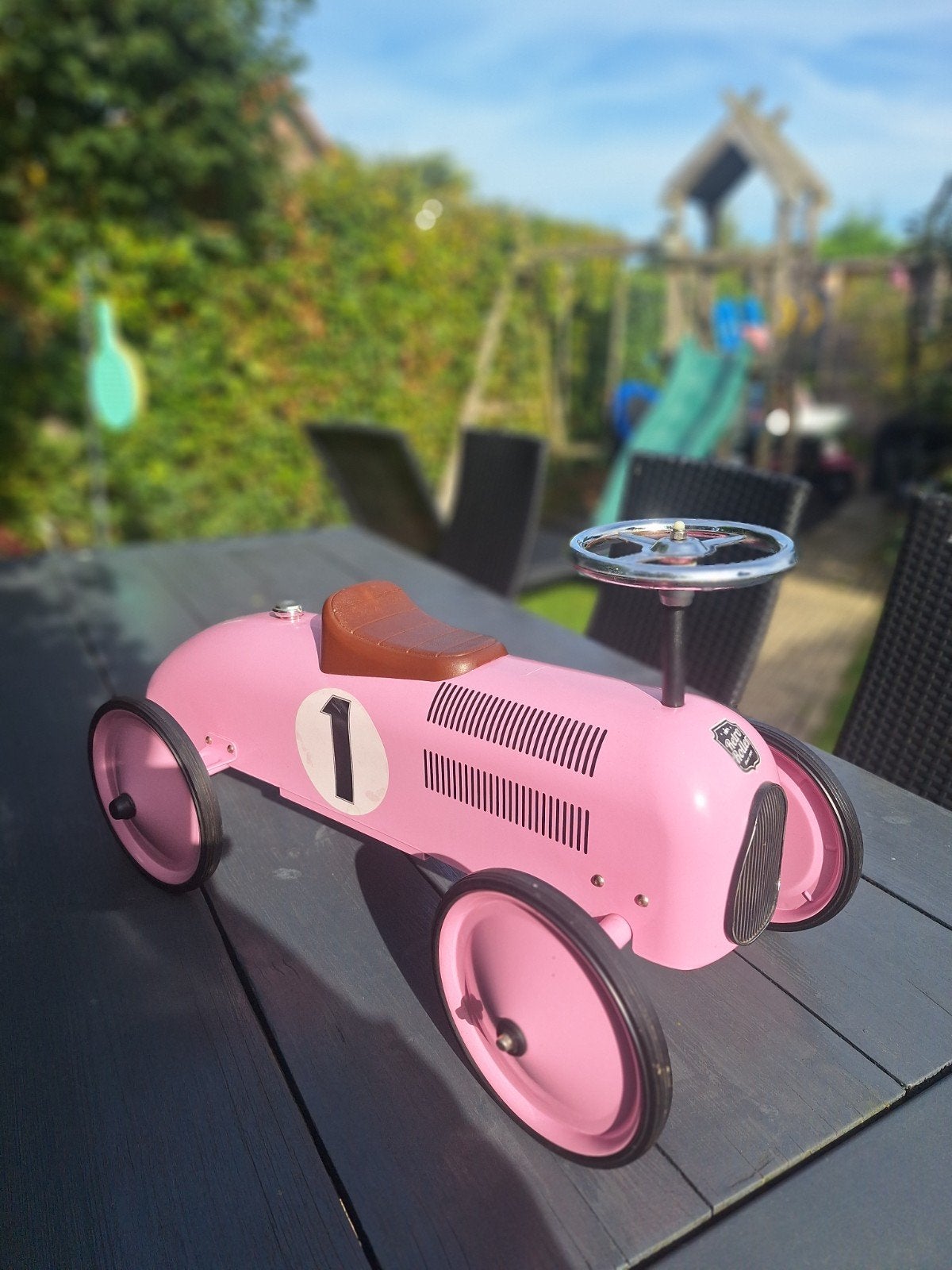 Retro Roller Loopauto Roze - Zo goed als nieuw, Ophalen, Zo goed als nieuw, Loopvoertuig