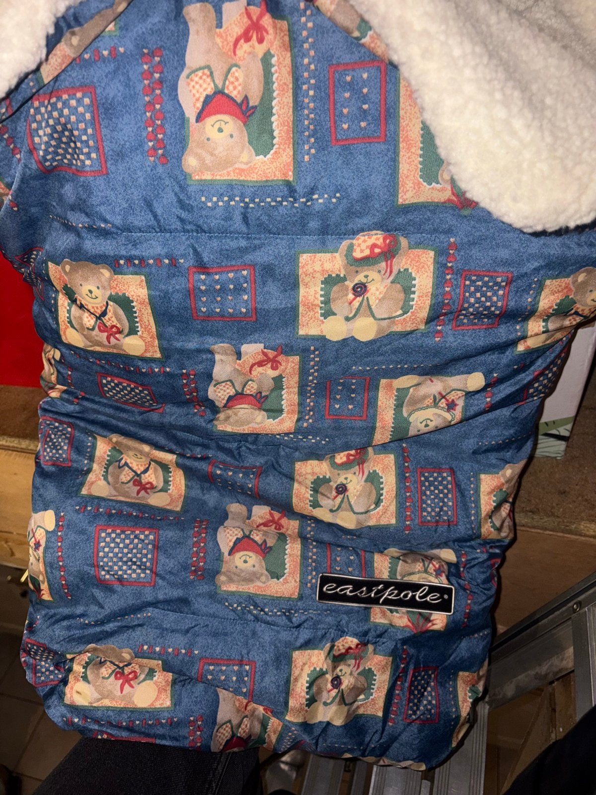 Eastpole voetenzak met teddybeerprint, Gebruikt, Gevoerd, Voetenzak, Blauw