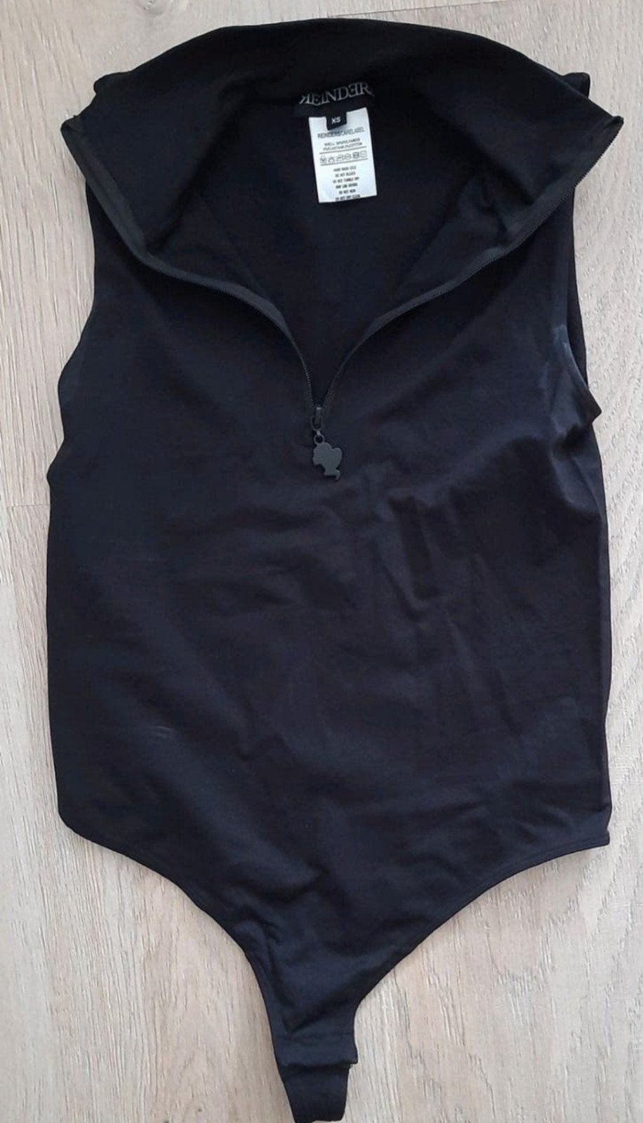 Reinders zwarte mouwloze bodysuit met rits, maat XS, Reinders, Zwart, Ophalen of Verzenden, Zo goed als nieuw