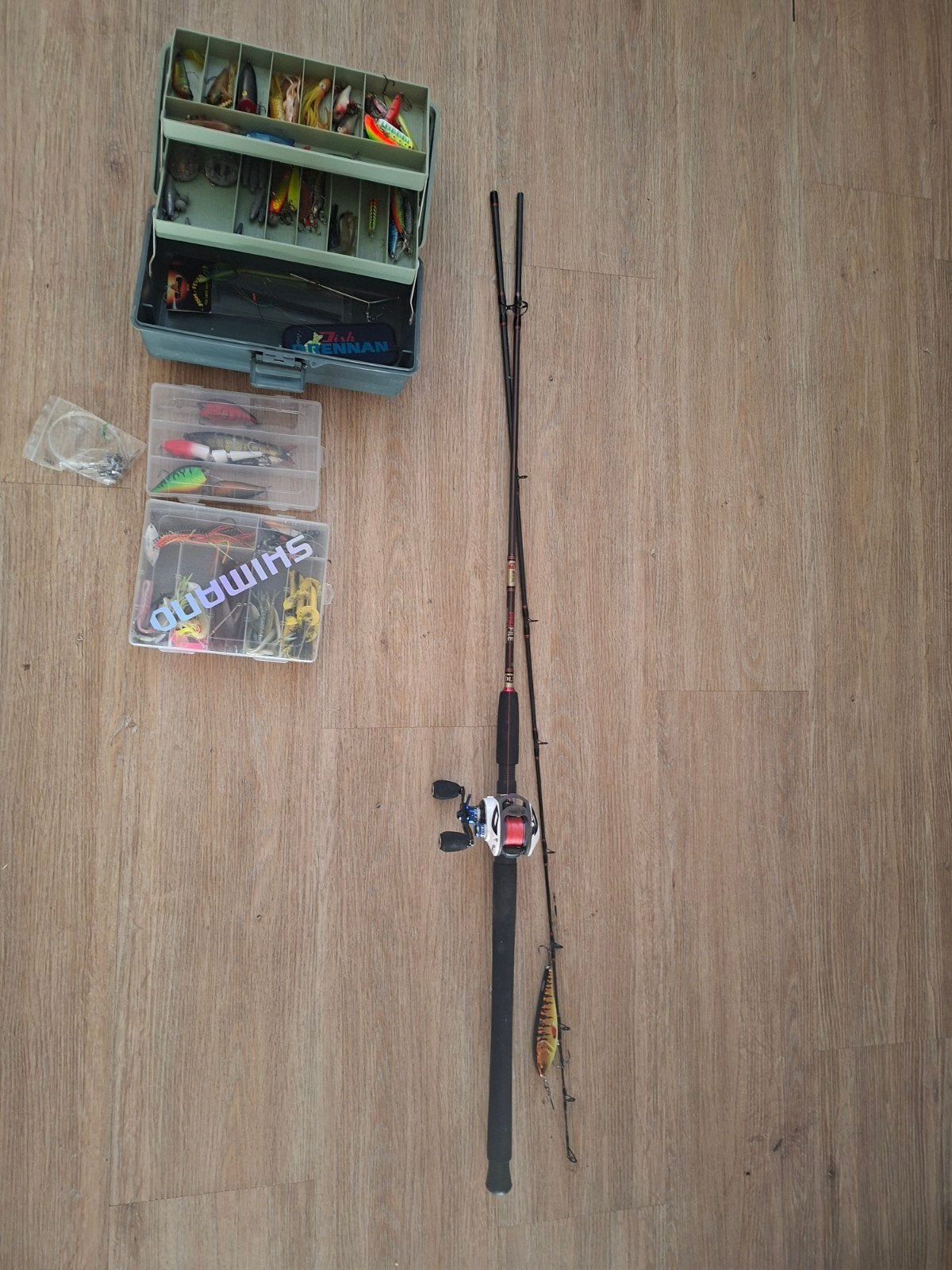 Roofvis hengel, snoek hengel, Ophalen, Werphengel