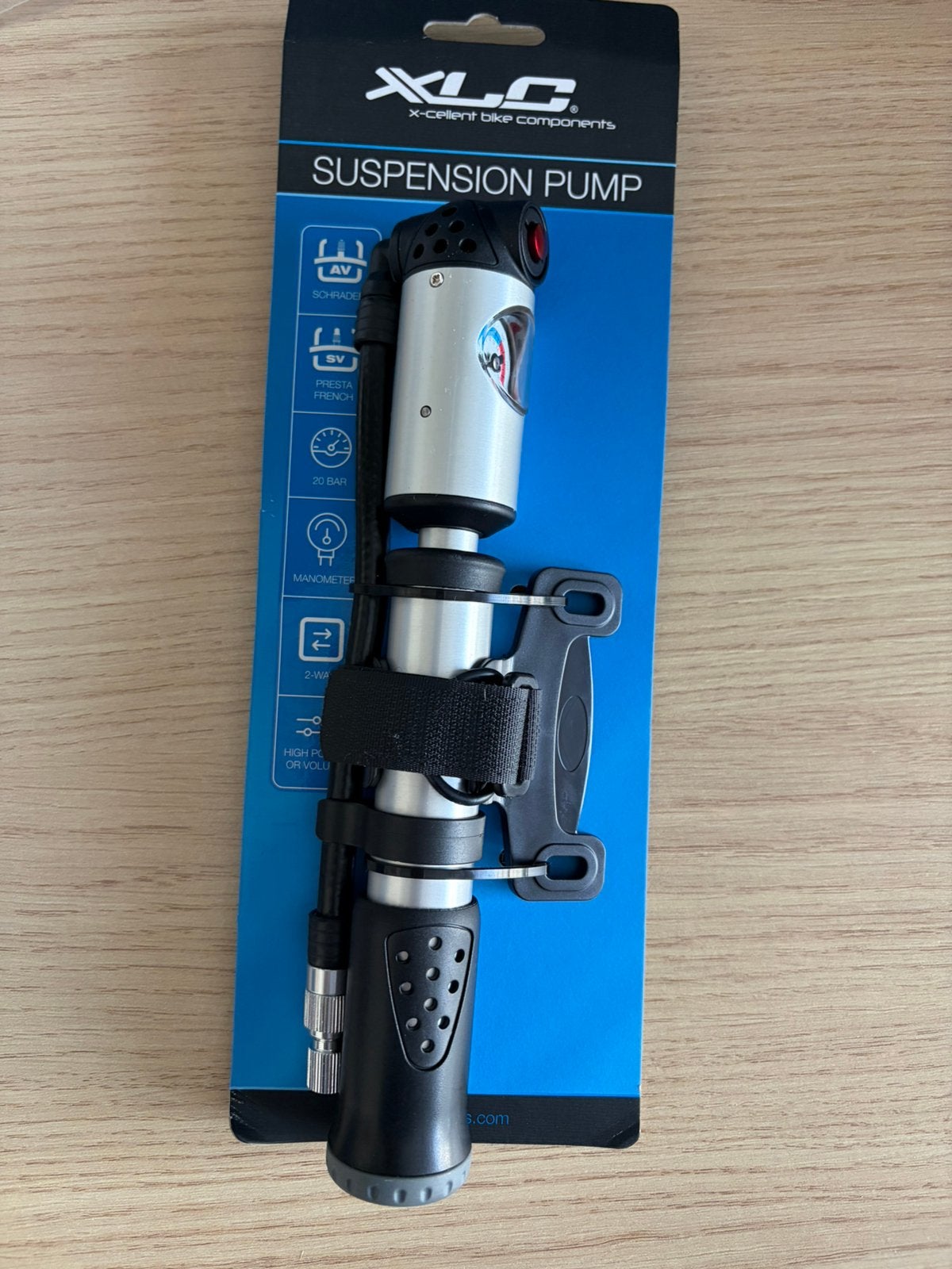 XLC 2-in-1 mini Fietspomp (nieuw), Ophalen of Verzenden, Drukmeter, Nieuw