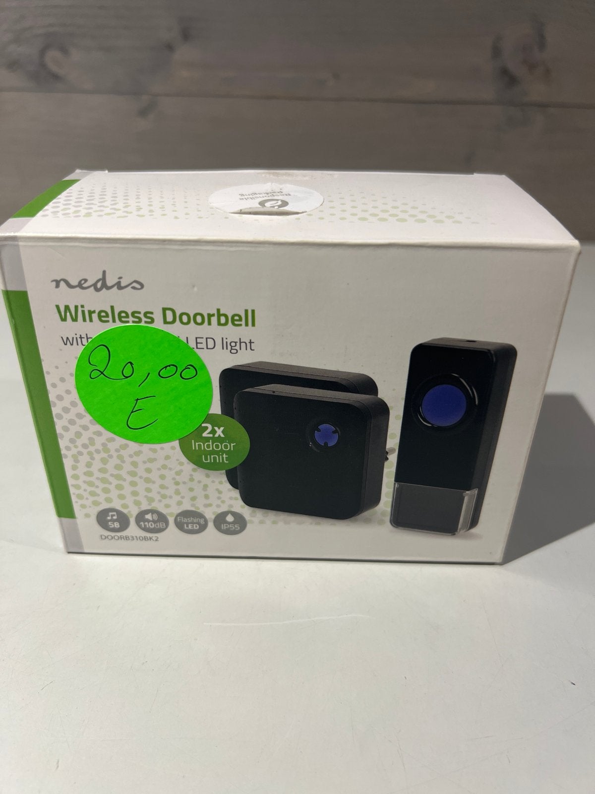 Nedis Draadloze Deurbel met LED Licht - Nieuw in Doos, N, N, Draadloos, Nieuw