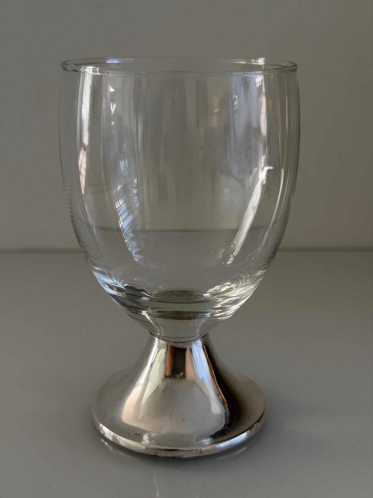Kristallen glas/vaasje op zilveren voet, 1990, Bos en Zoon, Antiek en Kunst, Ophalen of Verzenden, Zilver