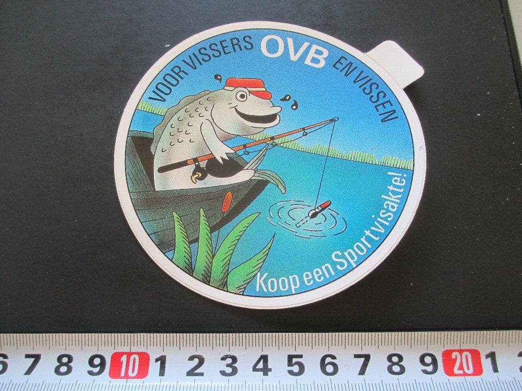 sticker Hengelsport OVB voor vissers en vissen, Ophalen, Zo goed als nieuw
