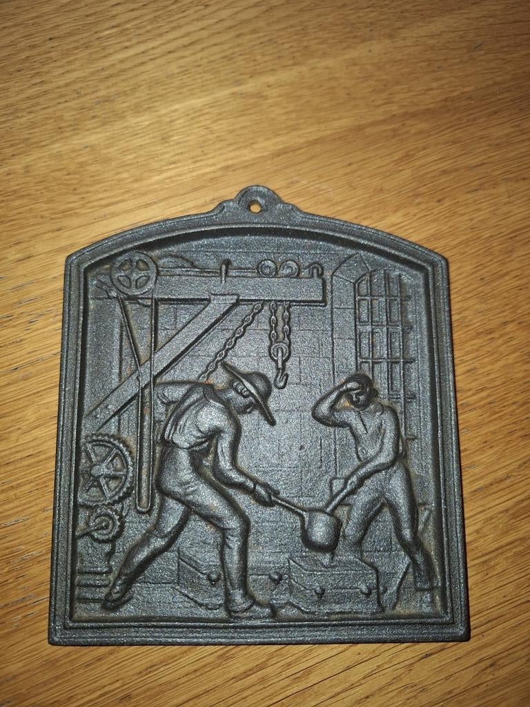 Vintage Etna's Handelsonderneming Gietijzeren Plaquette, Antiek en Kunst, Ophalen of Verzenden