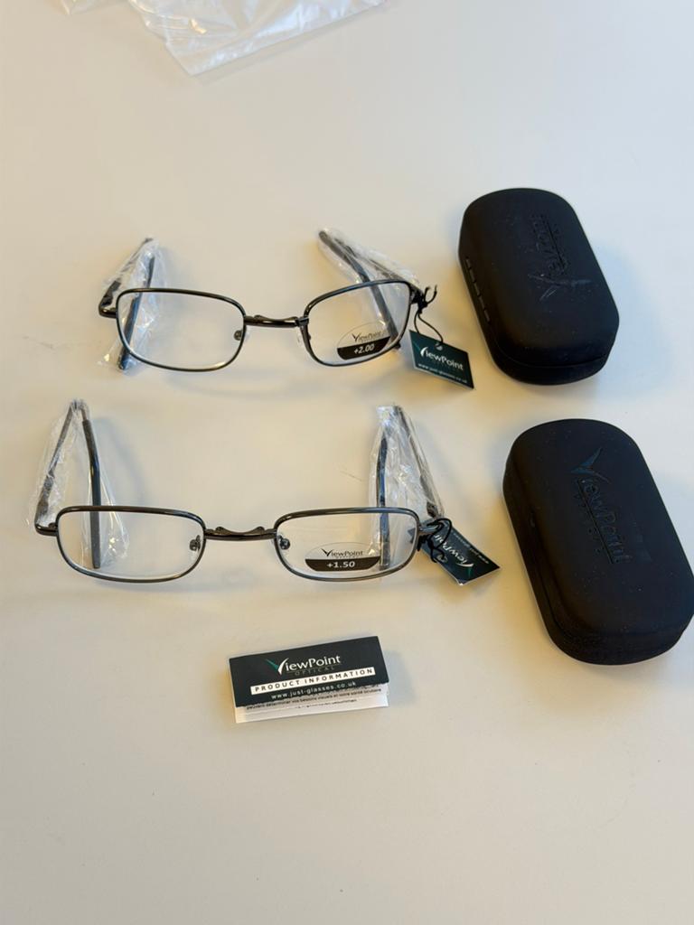 2x ViewPoint Leesbril +1.50 & +2.00 met etuis opvouwbaar 2, Sieraden, Tassen en Uiterlijk, Zonnebrillen en Brillen | Dames, Nieuw