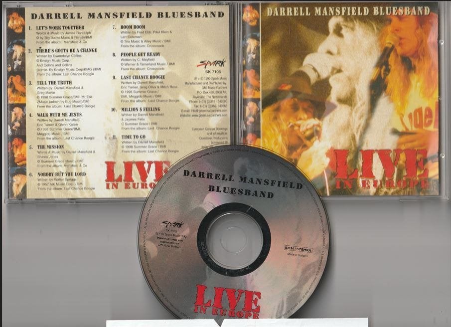 Darrell Mansfield Bluesband - Live In Europe, Ophalen of Verzenden, Gebruikt, Blues Rock