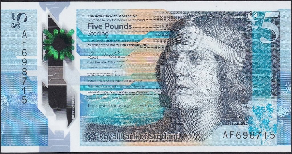 Schotland 5 pounds 2016 UNC p.370 (# 210), Verzenden, Overige landen, Los biljet