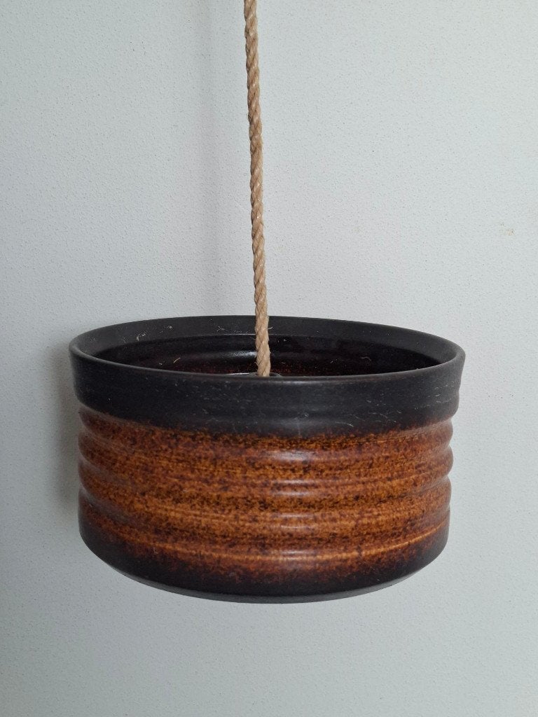 vintage bloempot hangend planten jaren 70 west germany stijl, Tuin en Terras, Gebruikt, Rond, Binnen, Ophalen of Verzenden