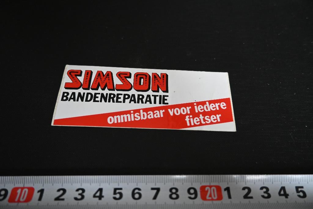 sticker SIMSON bandenreparatie onmisbaar voor iedere fietser, Verzamelen, Ophalen, Zo goed als nieuw