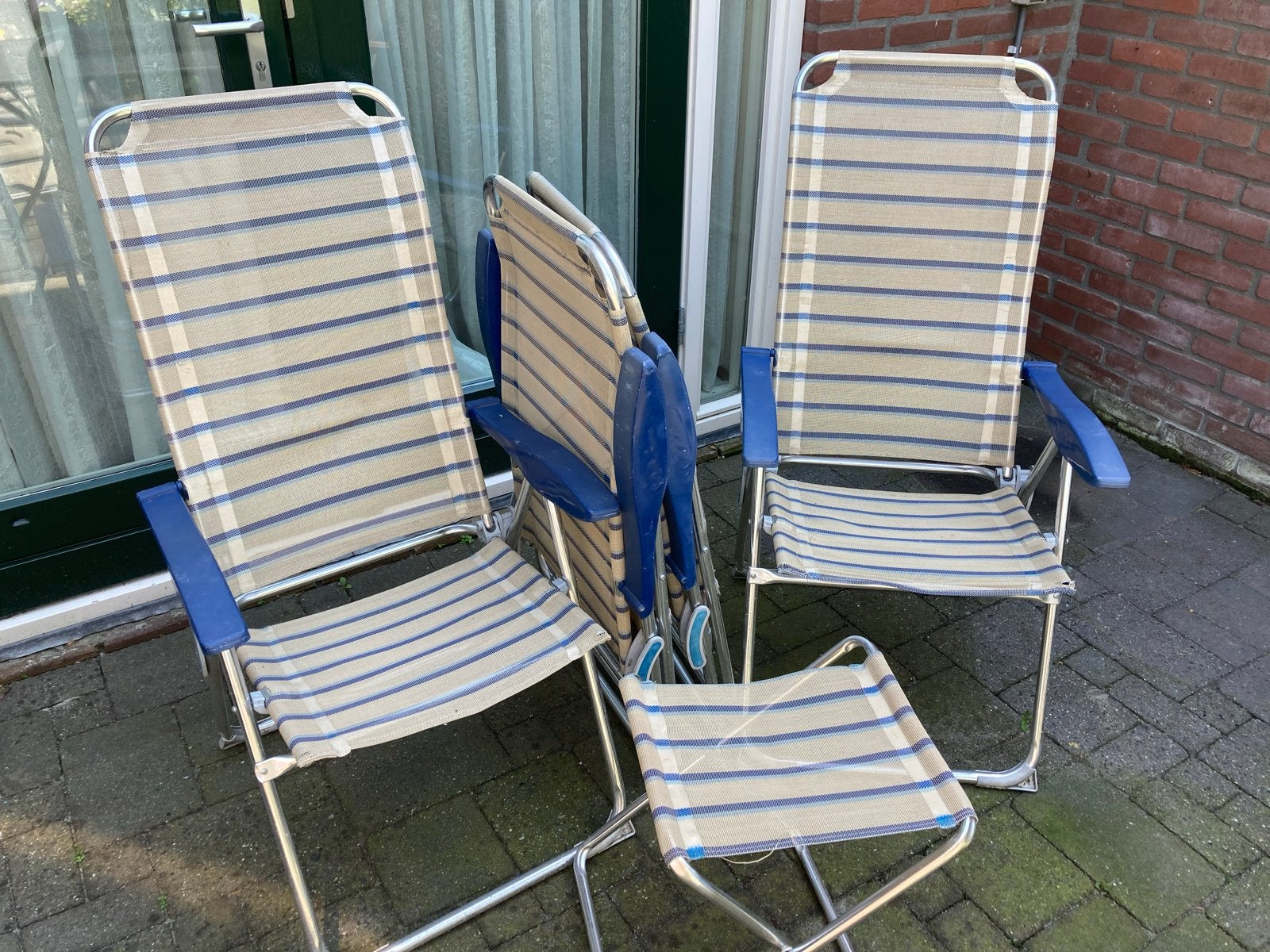 Set van 4 lichtgewicht Campingstoelen - Kamperen en Reizen, Ophalen, Gebruikt, Campingstoel