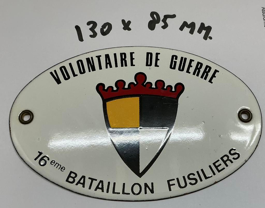 Emaille bordje volontaire de guerre, Ophalen of Verzenden