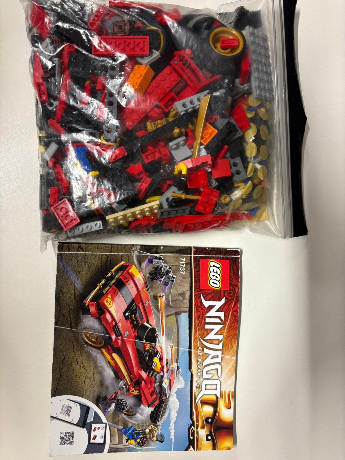 Lego ninjago 71737 kai legacy X1 ninja charger, Lego, Ophalen of Verzenden, Zo goed als nieuw, Inclusief instructies