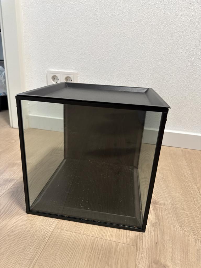 Ikea - Glazen opbergbox zwart met ophangsysteem, Ophalen, Minder dan 50 cm