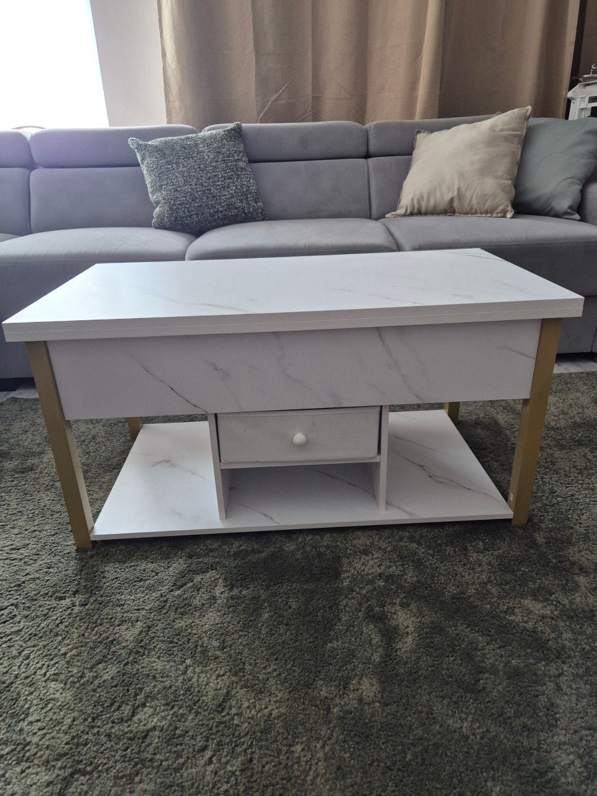 Lift top salontafel, Ophalen, 100 tot 150 cm, 50 tot 100 cm, Zo goed als nieuw