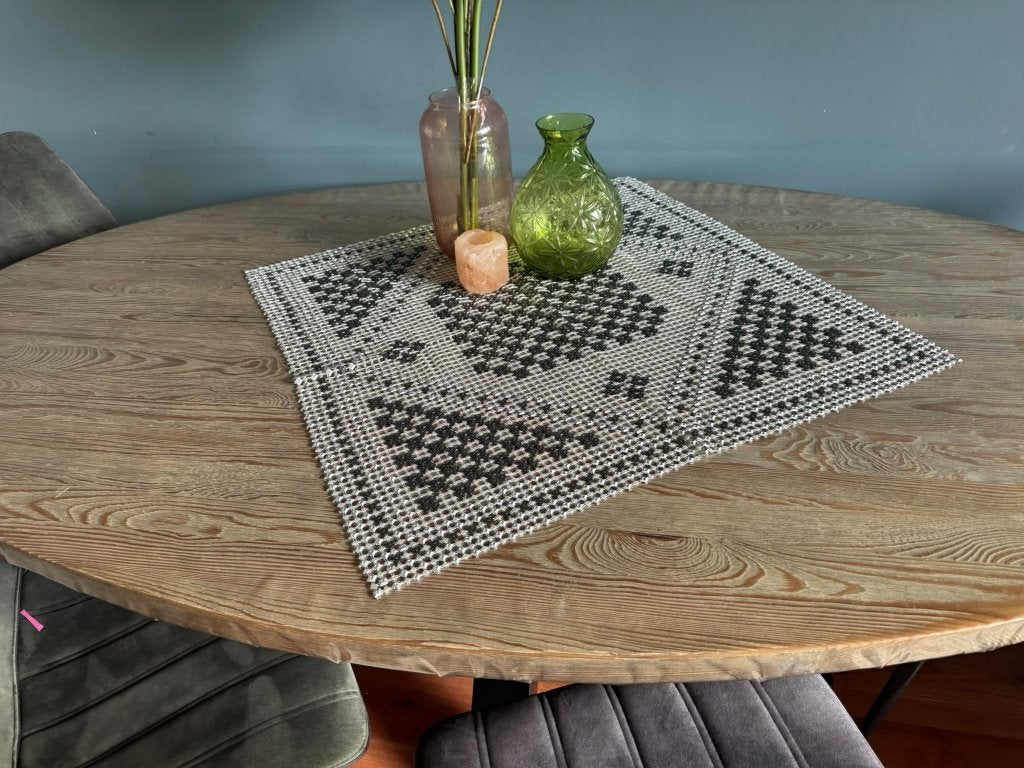 Mango Houten Eettafel (Haco) + 6 Stoelen, Ophalen, 200 cm of meer, 50 tot 100 cm, Zo goed als nieuw