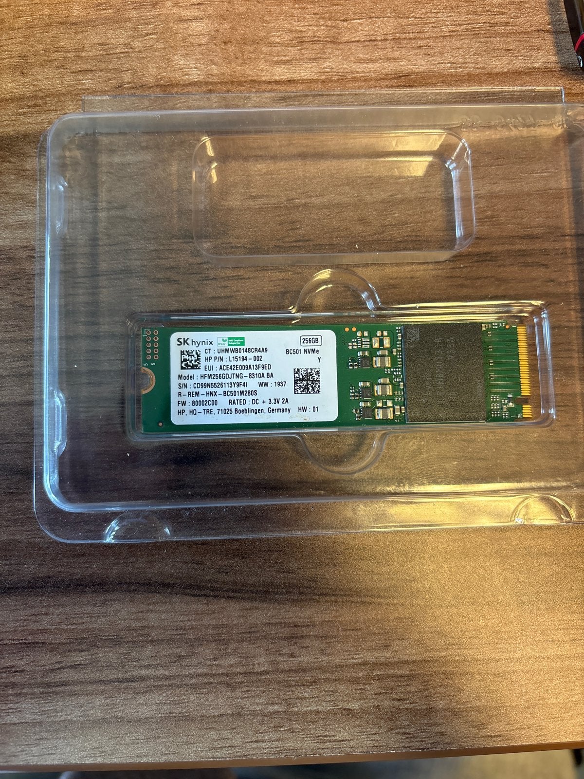 SK hynix BC501 256GB M.2 NVMe SSD (2280) – HP P/N L15194-002, Intern, Server, Nieuw, Ophalen of Verzenden
