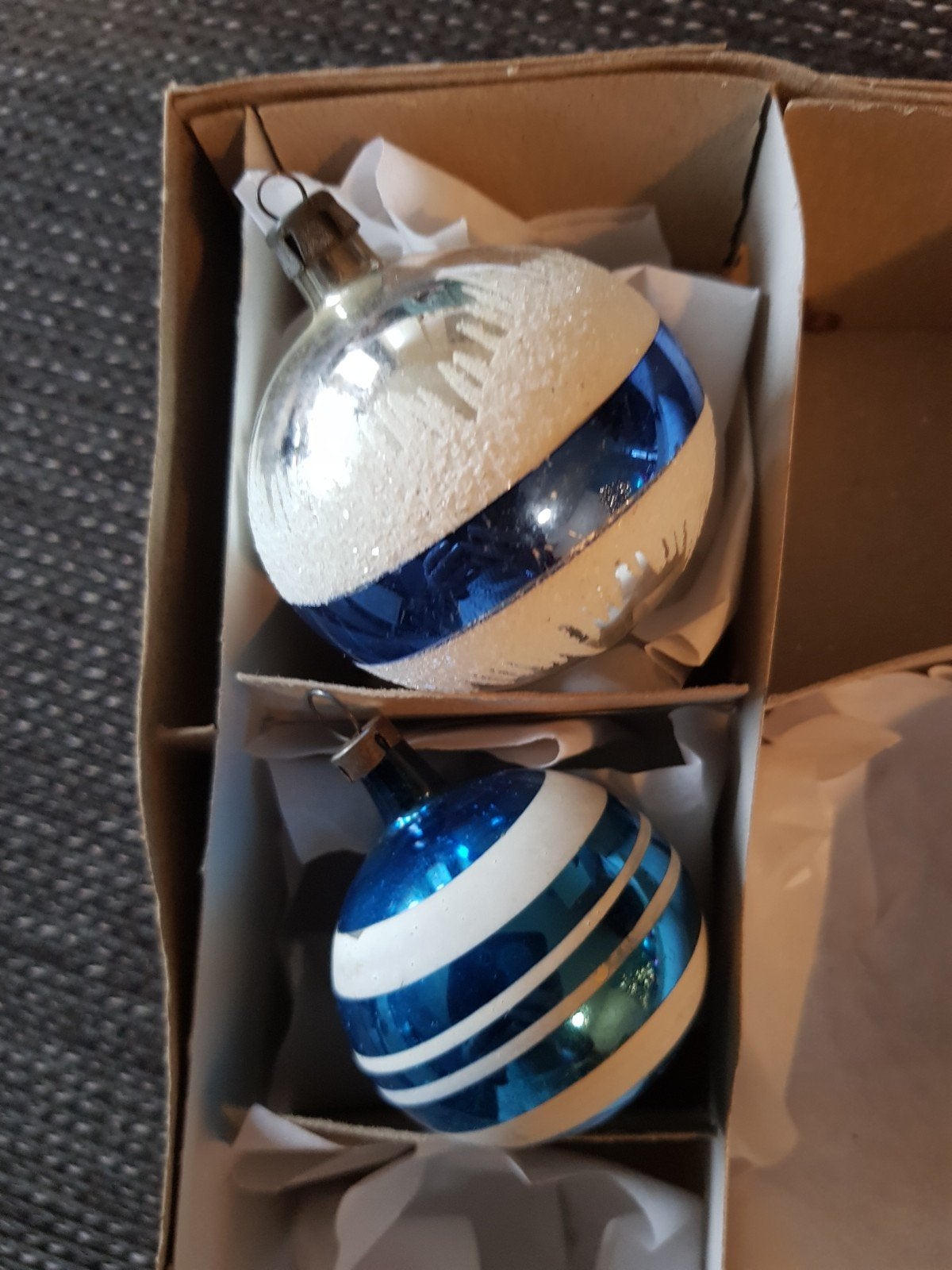antieke kerstballen blauw, Ophalen of Verzenden, Zo goed als nieuw