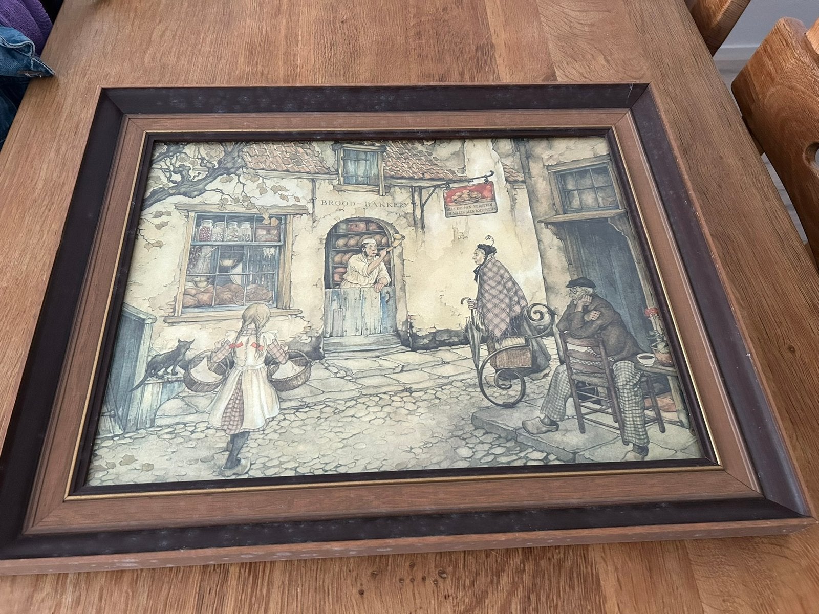 Anton Pieck schilderij - De Bakker, Ophalen, Reproductie