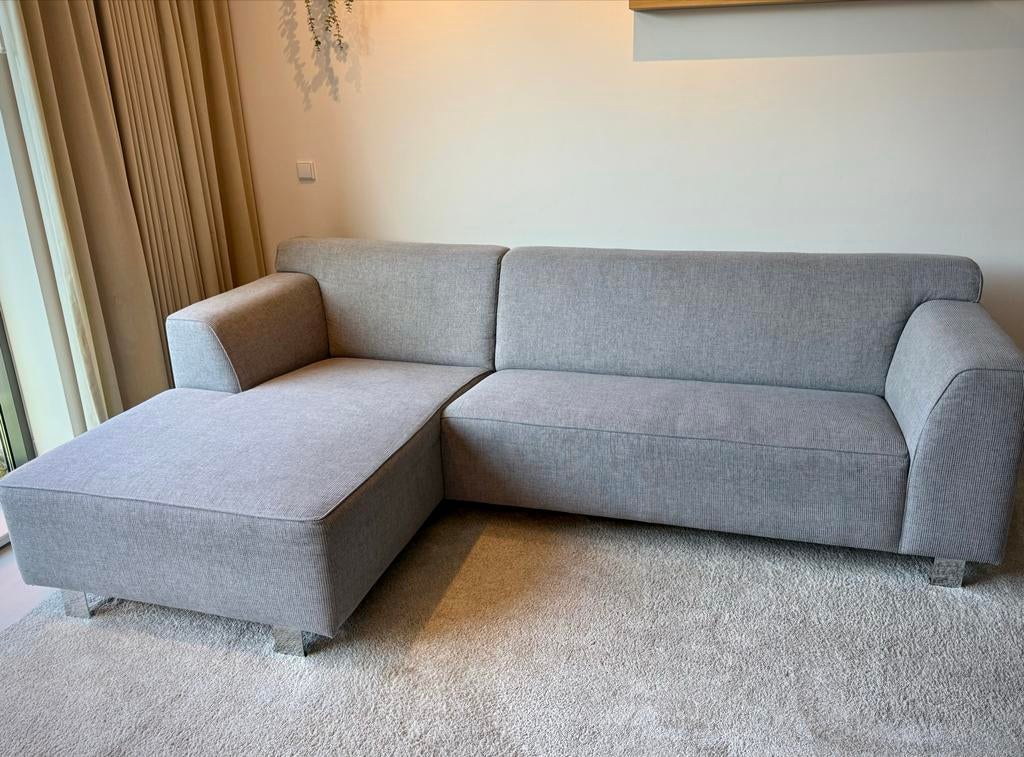 Trendhopper moderne grijze hoekbank - Heel & Netjes!, Huis en Inrichting, Ophalen, 250 tot 300 cm, Gebruikt, Hoekbank