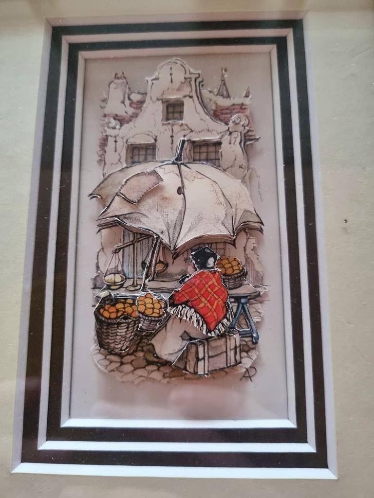 2 Antieke Anton Pieck 3D Schilderijen - Efteling Sprookjes, Ophalen of Verzenden