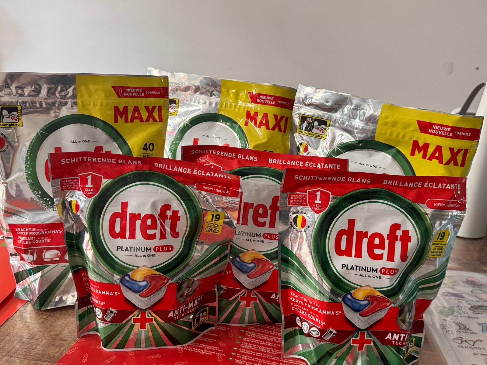 Dreft platinum plus vaatwastabletten, Ophalen