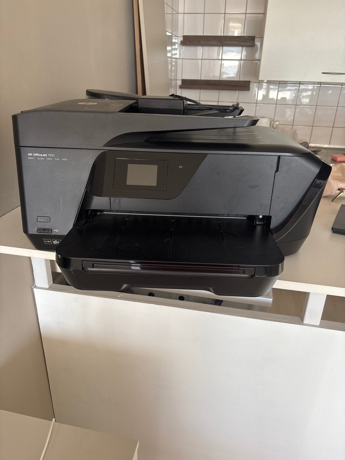 HP OfficeJet 7510 All-in-One Printer, Computers en Software, Printers, Gebruikt, All-in-one, Inkjetprinter, Faxen, Draadloos, Ophalen
