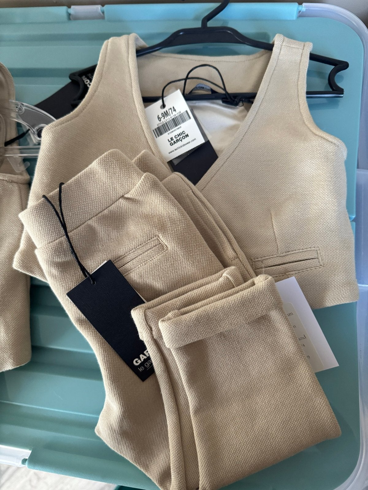 Le Chiq Garçon gilet pantalon pak kostuum - Maat 74 & 92, Kinderen en Baby's, Ophalen of Verzenden, Nieuw, Jongetje