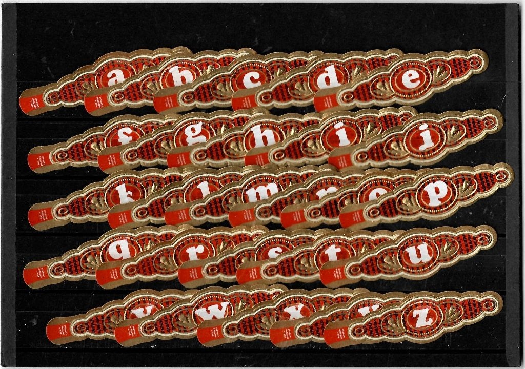 zonder merk   alfabet 26 st, Ophalen of Verzenden, Sigarenbandjes