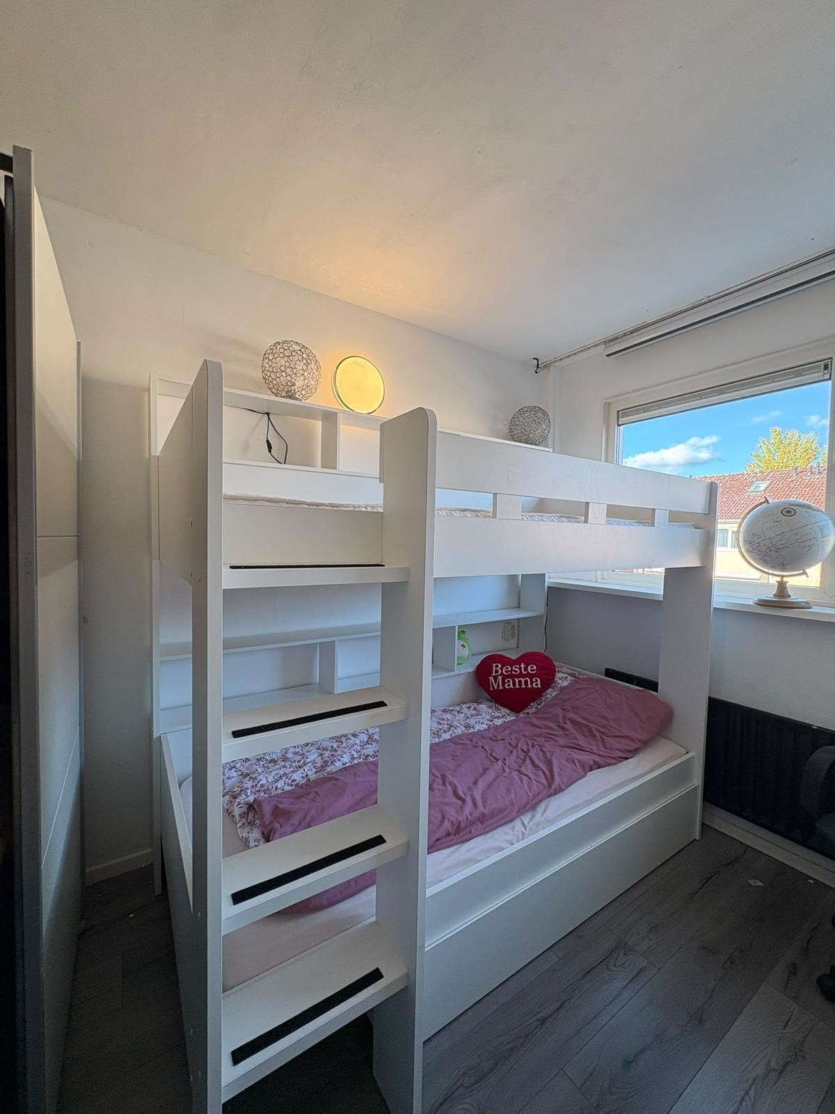Wit stapelbed met opbergruimte, Ophalen, 90 cm, 160 tot 180 cm, Tweepersoons