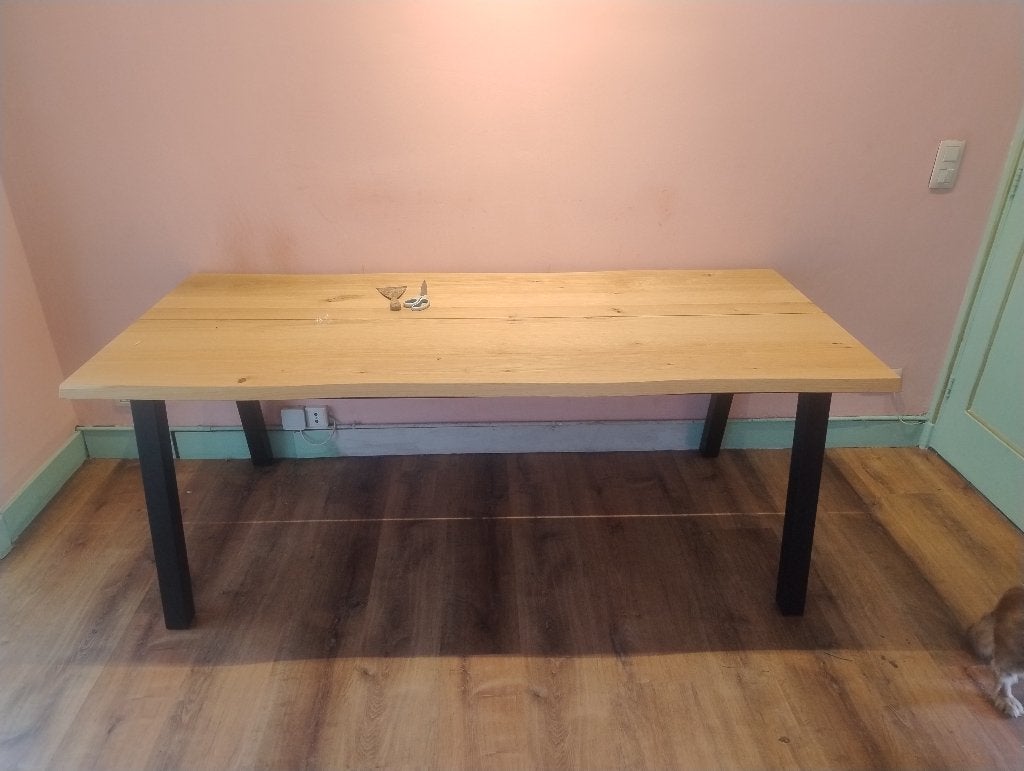 Eettafel, Huis en Inrichting, Tafels | Eettafels, Ophalen, Gebruikt, Eikenhout, 50 tot 100 cm