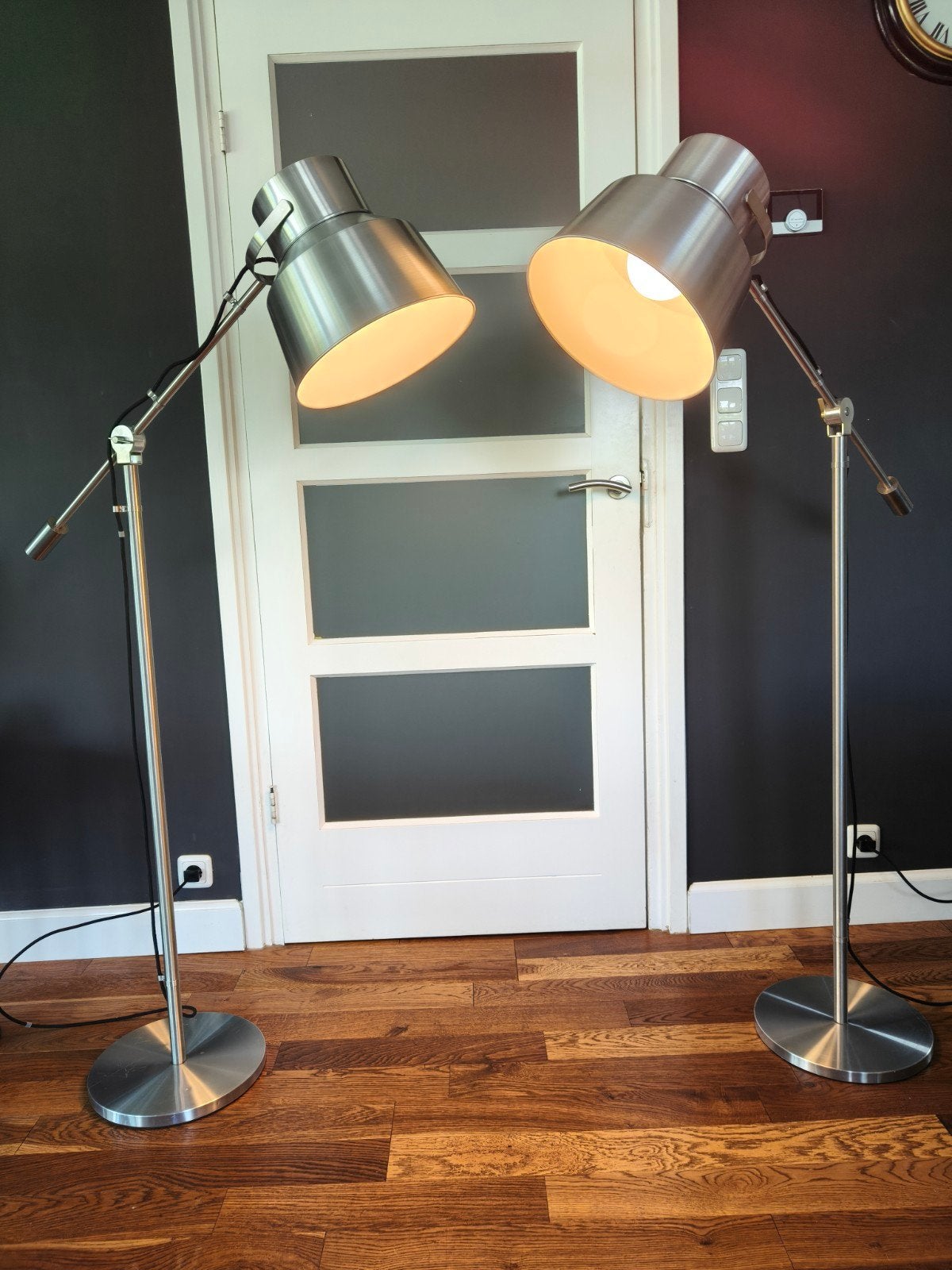 Set van 2 Vintage Hala Zeist Vloerlampen – Metal XL – Jaren, Huis en Inrichting, Lampen | Vloerlampen, Ophalen, Metaal, 150 tot 200 cm