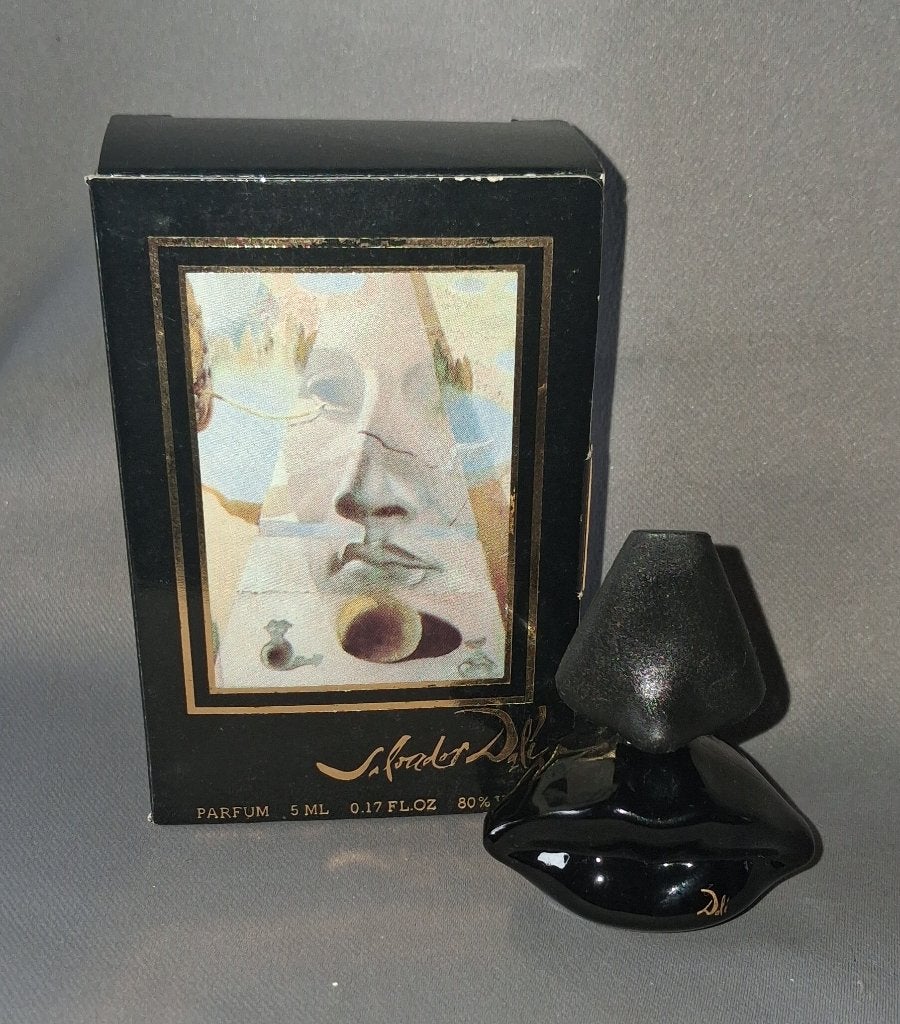 Volle parfum mini Dali zwarte lippen + Doosje, Ophalen of Verzenden, Zo goed als nieuw, Miniatuur, Gevuld