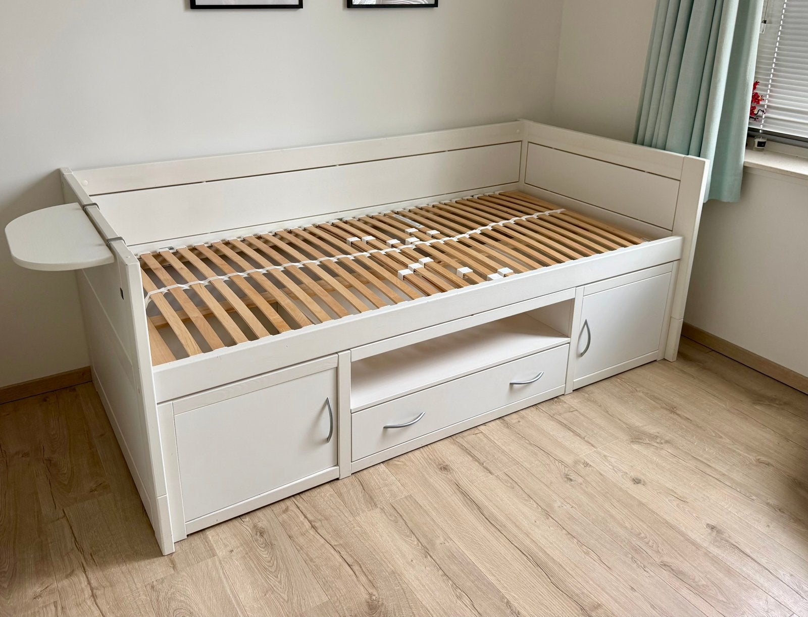 Bed lifetime 90x200 wit, Ophalen, 85 tot 100 cm, Zo goed als nieuw, Lattenbodem